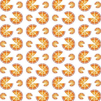 Pizza poco común de moda multicolor repitiendo modelo ilustración antecedentes diseño vector