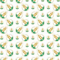 Wheat farm wondrous trendy multicolor repeating pattern illustration background design vector