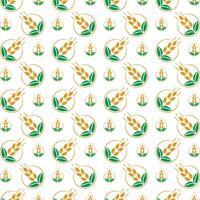 Wheat farm wondrous trendy multicolor repeating pattern illustration background design vector