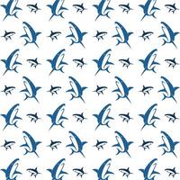 Shark uncommon trendy multicolor repeating pattern illustration background design vector