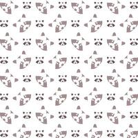 Raccoon head staggering trendy multicolor repeating pattern illustration background design vector