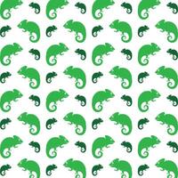 Green chameleon striking trendy multicolor repeating pattern illustration background design vector