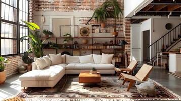 Bohemian Livingroom Design Industrial Chic Meets Exotic Urban Jungle photo