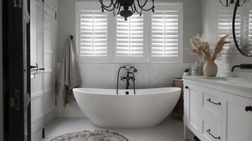 A Modern Bathroom Vignette - Serene Luxury and Sleek Minimalism photo