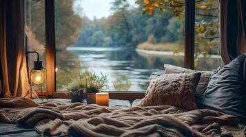 Tranquil River View Reading Nook An Invitation to Cozy Solitude photo