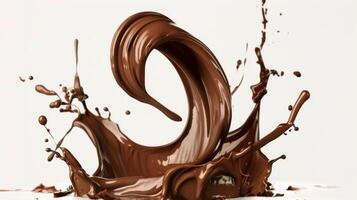 Chocolate Splash on White Background photo