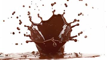 Dynamic Chocolate Splash on White Background photo