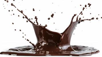 Dynamic Chocolate Splash on White Background photo