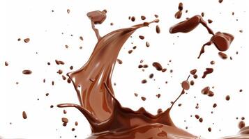 Dynamic Chocolate Splash on White Background photo