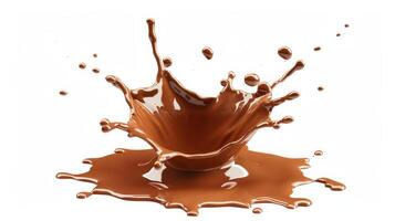 Dynamic Chocolate Splash on White Background photo