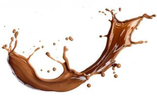 Dynamic Chocolate Splash on White Background photo