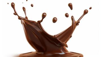 Dynamic Chocolate Splash on White Background photo