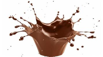 Dynamic Chocolate Splash on White Background photo