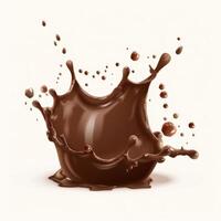 Dynamic Chocolate Splash on White Background photo