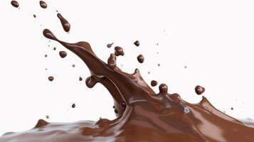 Dynamic Chocolate Splash on White Background photo