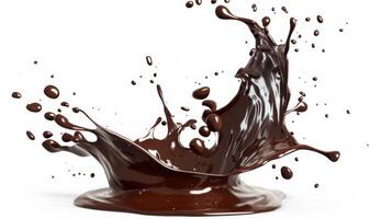 Dynamic Chocolate Splash on White Background photo