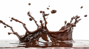 Dynamic Chocolate Splash on White Background photo