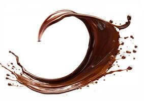 Chocolate Splash on White Background photo