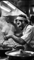 Chefs Cooking in Restaurant Kitchen photo