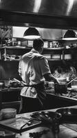 Chefs Cooking in Restaurant Kitchen photo