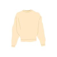 Cartoon Clothes Male Beige Sweatshirt. vector