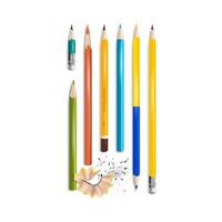 Realistic Detailed 3d Sharpened Color Pencil Set vector