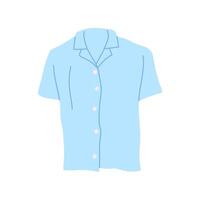 Cartoon Clothes Male Light Blue Tshirt. vector