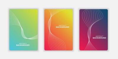 Modern cover design set collection. colorful abstract line pattern. Creative wavy stripe collection layout for business background, certificate, brochure template, contemporary planner, ads vector