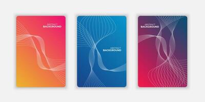 Modern cover design set collection. colorful abstract line pattern. Creative wavy stripe collection layout for business background, certificate, brochure template, contemporary planner, ads vector