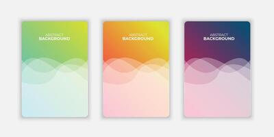 Modern cover design set collection. colorful abstract line pattern. Creative wavy stripe collection layout for business background, certificate, brochure template, contemporary planner, ads vector