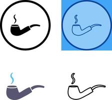 Unique Lit Smoking Pipe Icon Design vector