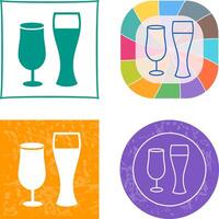 Unique Beer Glasses Icon Design vector