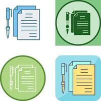 Unique Documents and Pen Icon Design vector