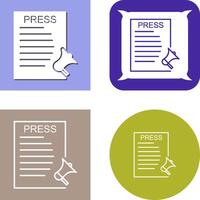 Unique Press Releases Icon Design vector