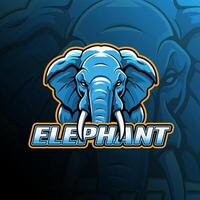 Elephant mascot logo design for badge, emblem, esport and t-shirt printing vector