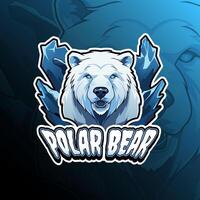 polar oso mascota logo diseño para insignia, emblema, deporte y camiseta impresión vector