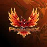 Phoenix mascot logo design for badge, emblem, esport and t-shirt printing vector