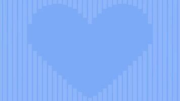 Blue background with a heart made of stripes, love. Valentine's Day holiday background texture, romantic wedding design. Illustration in flat style. vector