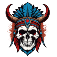 Indian devil skull illustration png