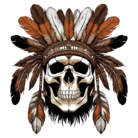 Indian devil skull illustration png