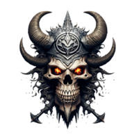 Illustration of a horned skull png