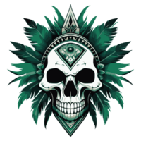 Indian devil skull illustration png