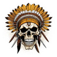 Indian devil skull illustration png