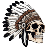 Indian devil skull illustration png