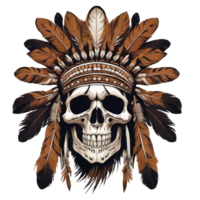 Indian devil skull illustration png