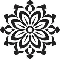 Serenity Circles Mandala Featuring Intricate Black Cultural Fusion Elegant Mandala in Monochrome Black Emblem vector