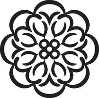 Zen Essence Sleek Mandala in Monochrome Harmony Unveiled Mandala in Black with Elegant Pattern vector