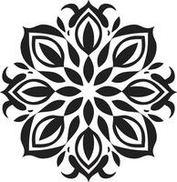 Infinite Intricacy Black Featuring Mandala Pattern Zen Essence Sleek Mandala in Monochrome vector