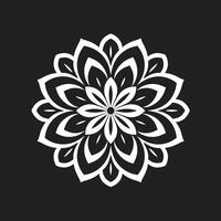 Eternal Symmetry Elegant Mandala in Sleek Black Transcendental Patterns Black with Mandala in Monochrome vector