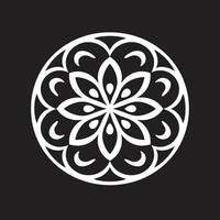 Harmony Unveiled Mandala in Black with Elegant Pattern Serenity Circles Mandala Featuring Intricate Black vector